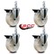 Service Caster 5'' Nylon Wheel Swivel 3/4'' Square Stem Caster Set with Brake, 4PK SCC-SQ20S514-NYS-PLB-34-4 - alternate 2